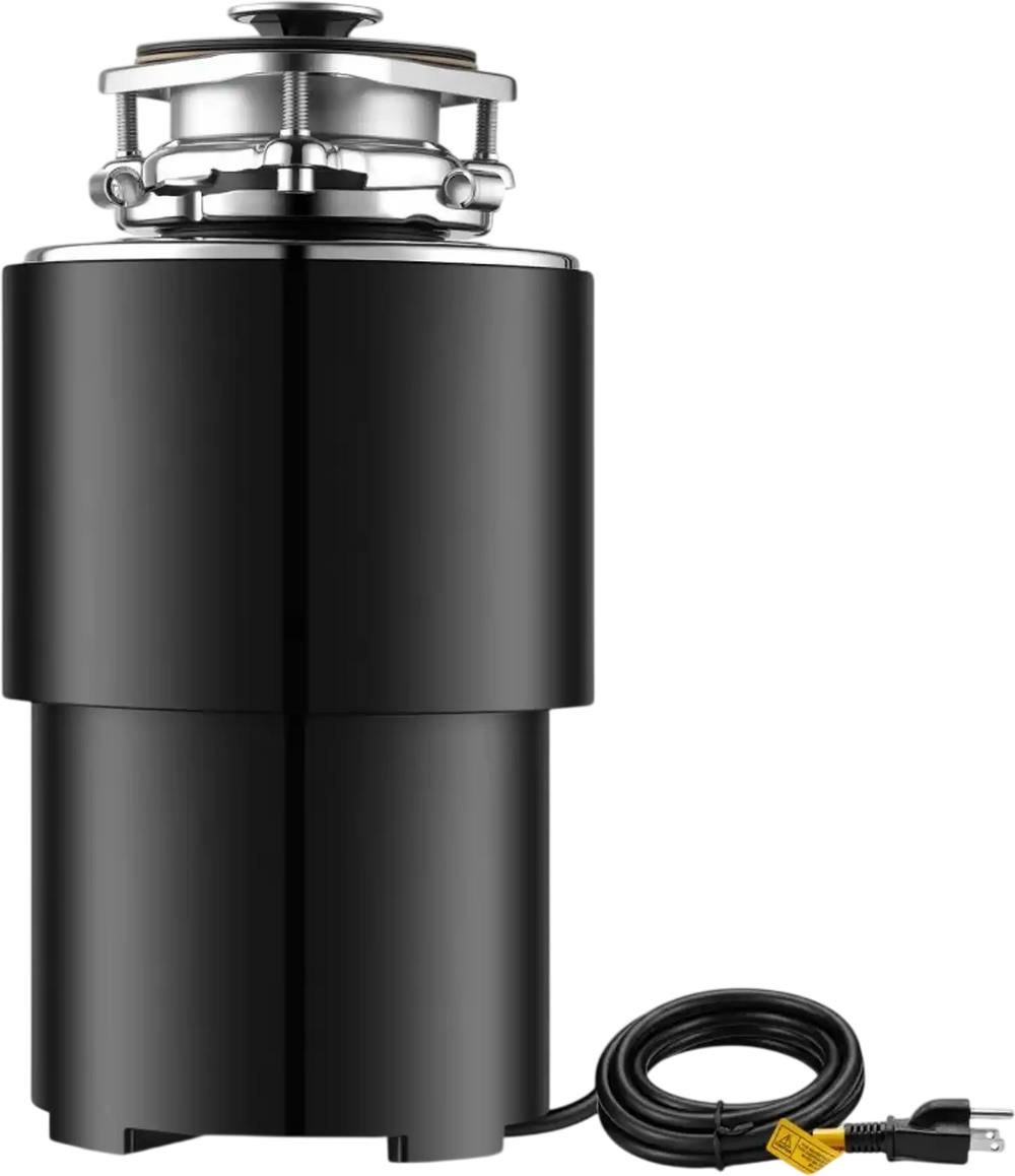 VEVOR Food Waste Garbage Disposal, 3/4HP 1500RPM AC Motor, Continuous Feed Kitchen Sink Garbage Disposer, 3-Bolt Mount Food Waste Grinding System with Splash Guard & Power Cord for Kitchens