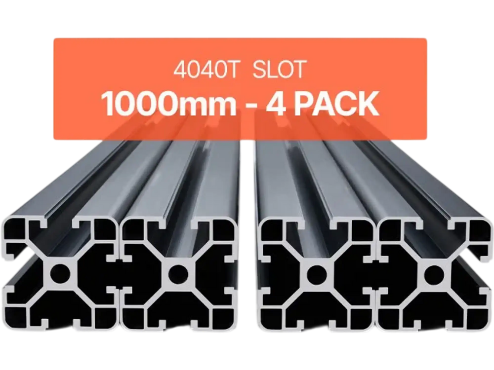 VEVOR 4PCS 39.4 in (1000mm) T Slot 4040 Aluminum Extrusion Profile, European Standard Anodized Linear Rail, High-Strength Extruded Aluminum Rail for 3D Printer, CNC Machine DIY, Laser Engraving, Black