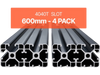 VEVOR 4PCS 23.6 in (600 mm) T Slot 4040 Aluminum Extrusion Profile, European Standard Anodized Linear Rail, High-Strength Extruded Aluminum Rail for 3D Printer, CNC Machine DIY, Laser Engraving, Black