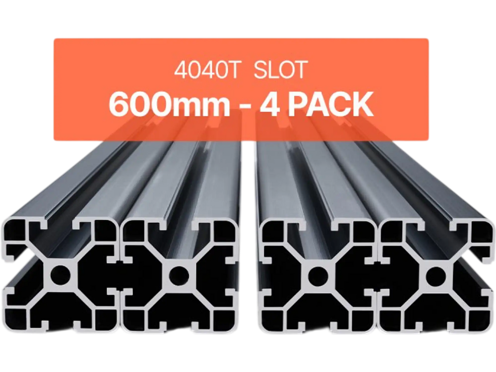 VEVOR 4PCS 23.6 in (600 mm) T Slot 4040 Aluminum Extrusion Profile, European Standard Anodized Linear Rail, High-Strength Extruded Aluminum Rail for 3D Printer, CNC Machine DIY, Laser Engraving, Black