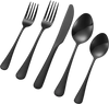 VEVOR 30-Piece Black Silverware Set, Food-Grade Stainless Steel Flatware Utensils for 6, Mirror Finished Cutlery Set, Dishwasher Safe Eating Tableware for Kitchen Home, Include Knife Fork Spoon