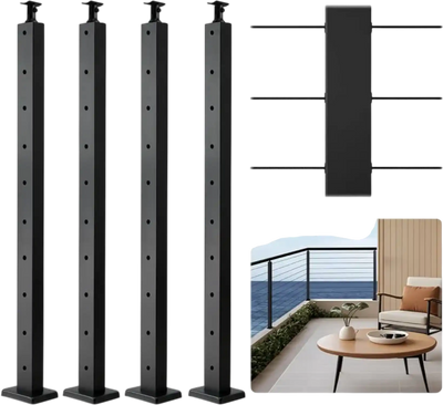 Vevor Cable Railing Post 4-Pack 36x1x2
