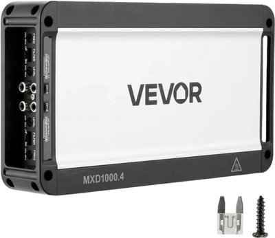 VEVOR 4 Channel Car Audio Amplifier 2 Ohm Stable Bridgeable Class D Full Range Amp Max Power 4 x 500W @ 4 Ohm / 4 x 1000W @ 2 Ohm for Car SUV Truck Off-Road