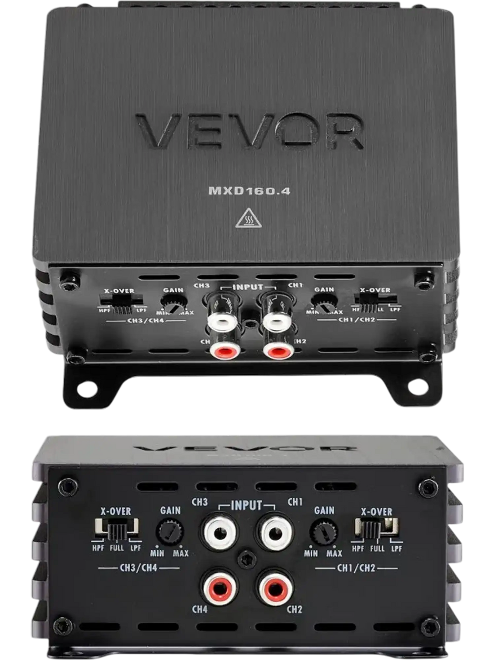 VEVOR 4 Channel Car Audio Amplifier 2 Ohm Stable Bridgeable Class D Full Range Amp Max Power 4 x 110W @ 4 Ohm / 4 x 160W @ 2 Ohm for Car SUV Truck Off-Road