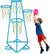 VEVOR Kids Basketball Hoop, 4-Hoop Child Basketball Hoops, Portable Basketball Stand with Adjustable Heights and 3 Balls, Indoor and Outdoor Basketball Toy Set for Children of All Ages, Boys & Girls