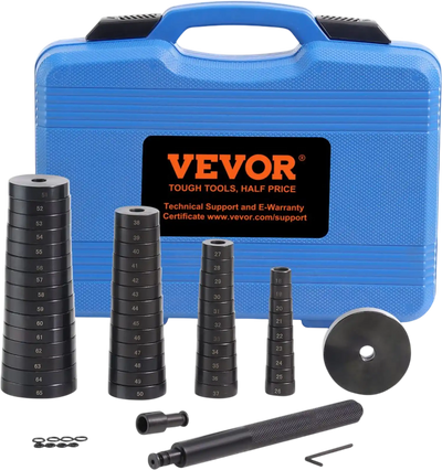 VEVOR 52PCS Custom Bushing Bearing & Seal Driver Set, Transmission Wheel Axle Bearing Race, Seal Driver Installer Remover, 18-65mm & 74mm Metric Discs Bush Removal Puller Bearing Press Tool Kit