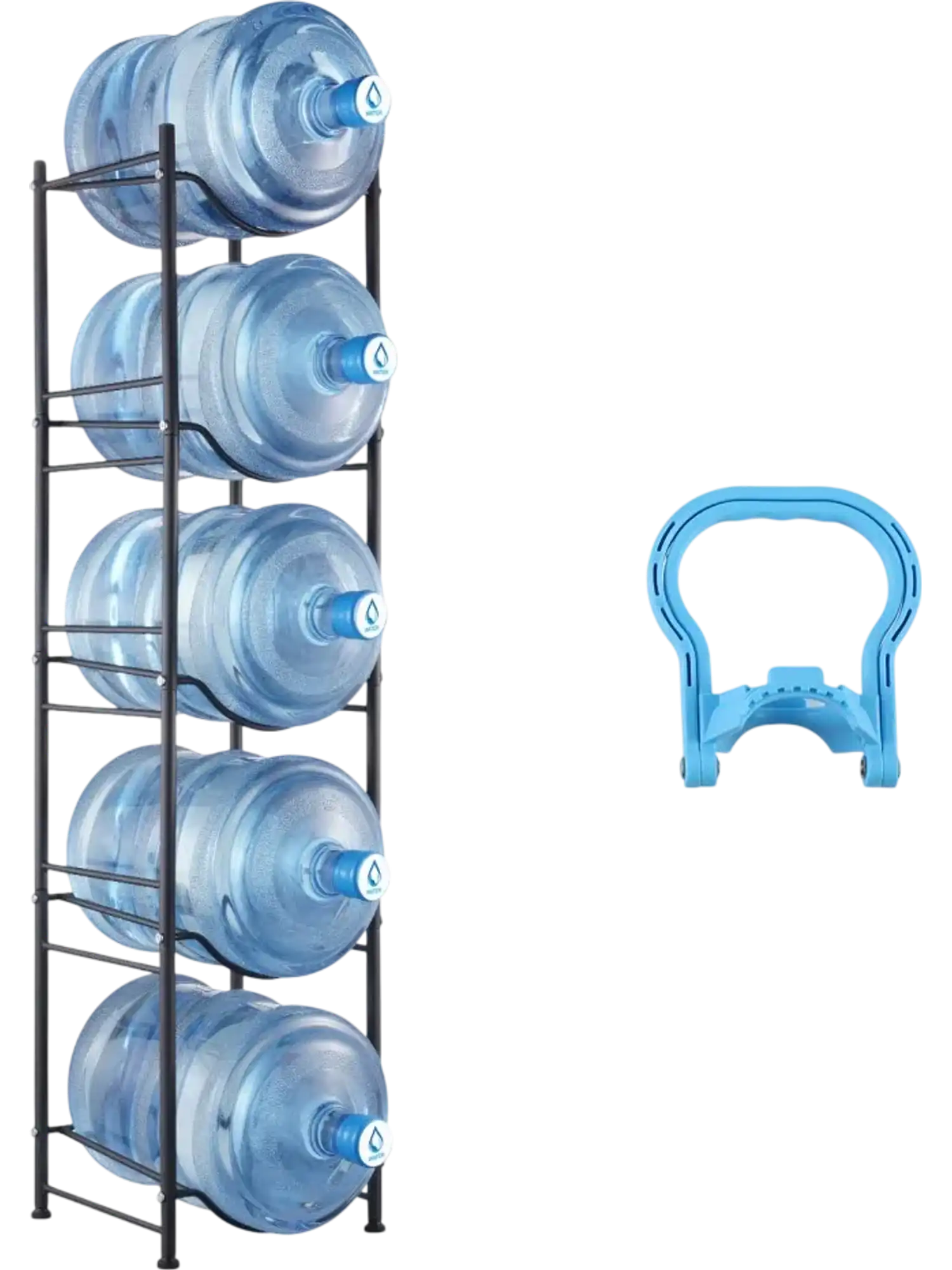 Vevor Water Jug Holder 5-Tier 5 Gallon Water Bottle Rack Black New