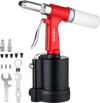 VEVOR Pneumatic Rivet Gun Kit with 3/32" 1/8" 5/32" 3/16" 1/4" Nosepieces, 3924 LBS Pulling Force, 3-Claw Secure Grip, Air Pop Riveter Tool for Automotive, Construction, Industrial Manufacturing