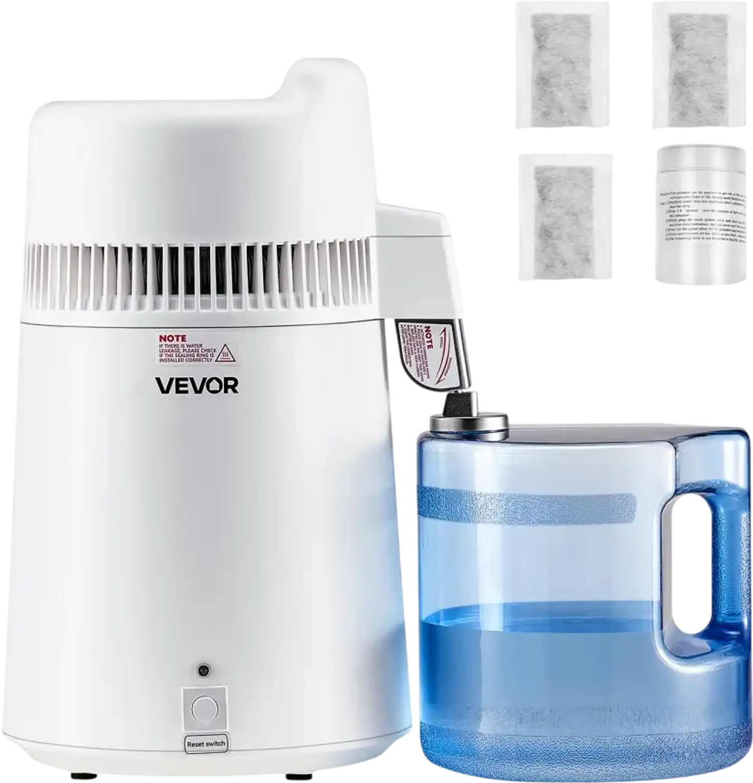 Vevor Water Distiller 6L 1.6 Gallon Countertop Pure Water Maker White New