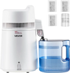 VEVOR Water Distiller, 6L 1.6 Gallon Larger Pure Water Purifier Filter For Home Table Countertop, 900W Plastic Distilled Maker, Stainless Steel Interior Drinking Machine to Make Clean Waters, White