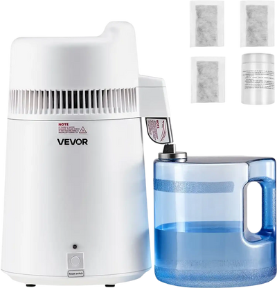 Vevor Water Distiller 6L 1.6 Gallon Countertop Pure Water Maker White New