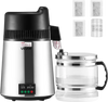 VEVOR Water Distiller, 6L 1.6 Gallon Larger Pure Water Purifier Filter For Home Table Countertop, 900W Glass Pot Distilled Maker, Stainless Steel Interior Drinking Machine to Make Clean Waters, Silver