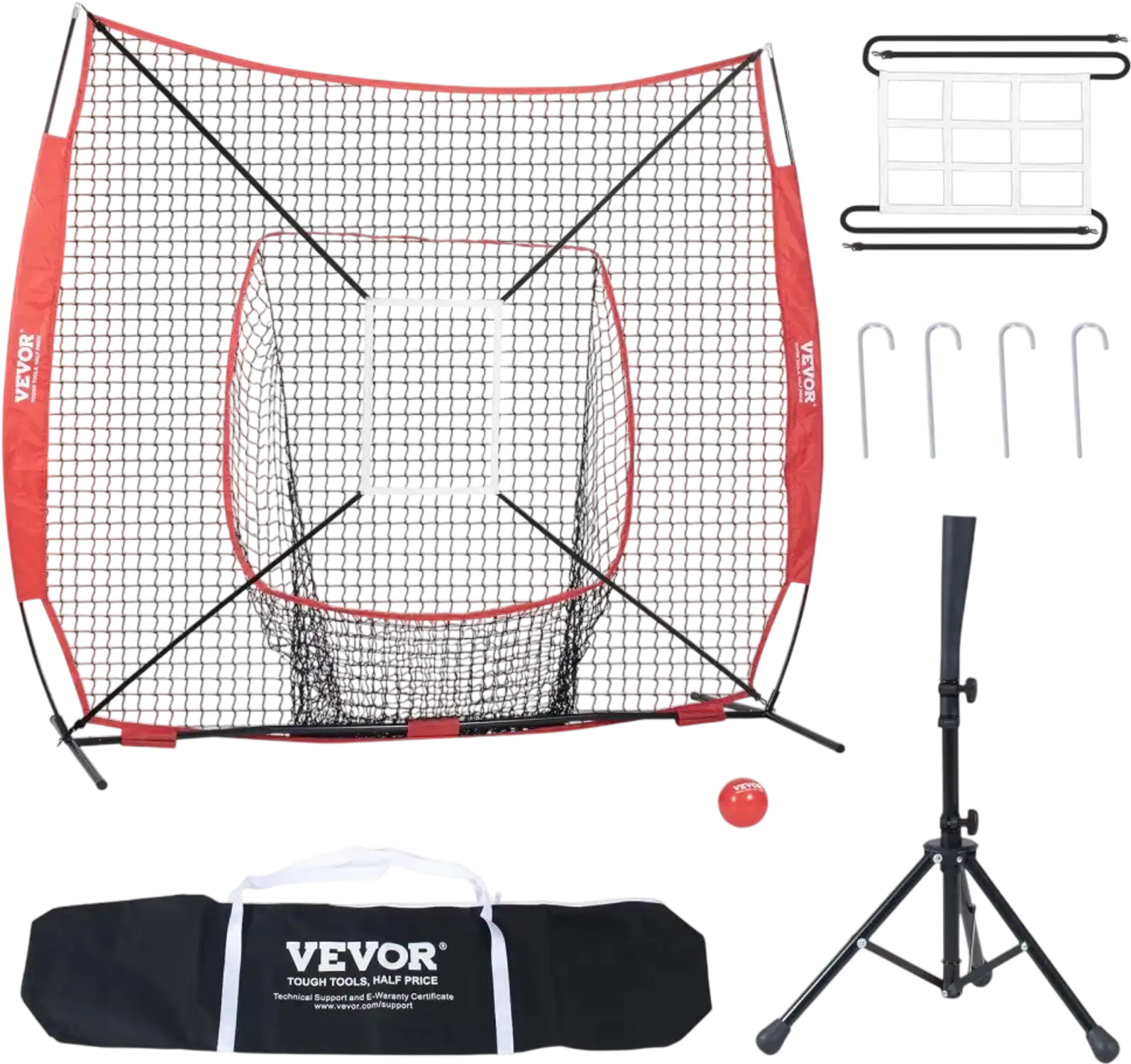 Vevor Baseball Practice Net 7' x 7' Portable Training Set New