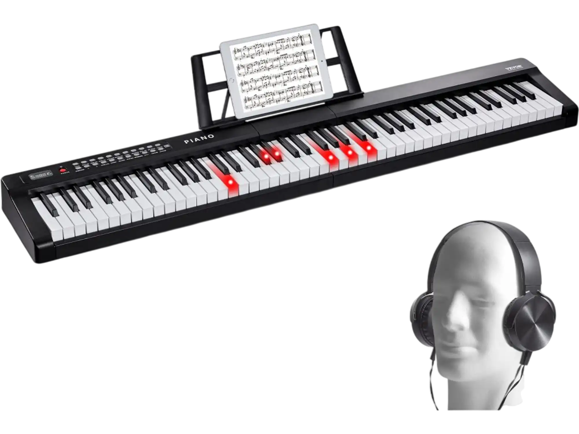 Vevor Digital Piano 88-Key Semi-Weighted Portable Keyboard with Bluetooth MIDI USB New
