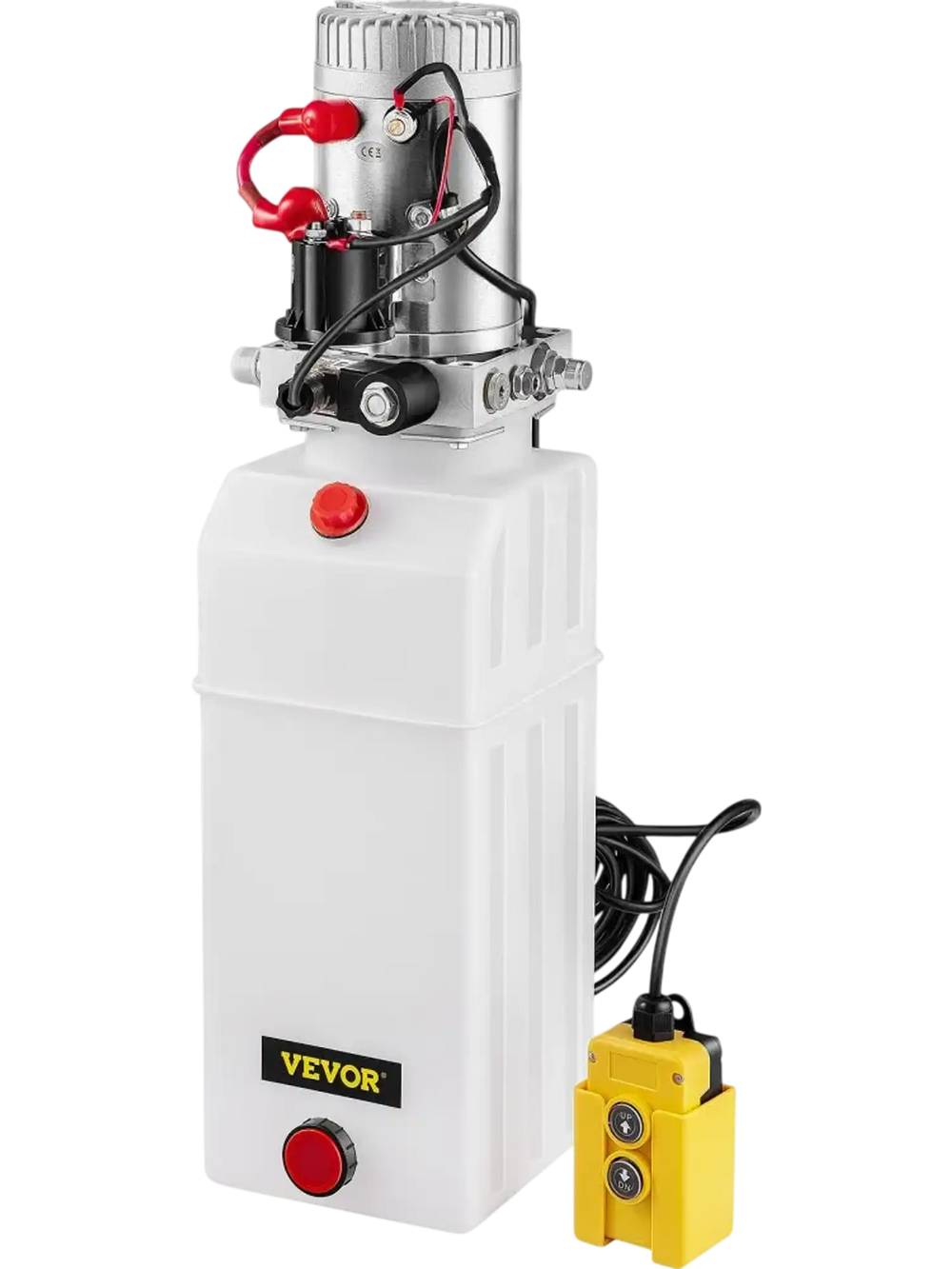 VEVOR Hydraulic Power Unit 8 Quart Hydraulic Pump Single Acting Hydraulic Pump for Dump Trailer Car Lifting 12V DC (Plastic, Single Acting Hydraulic Power Unit)