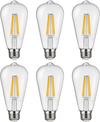 VEVOR 6 Pack Edison Bulbs LED, ST19 Vintage Edison Light Bulbs, 7W Dimmable 800 Lumens, 2700K Warm White, E26 Base LED Filament Bulb, Antique Glass Style for Home, Bedroom, Office, Farmhouse
