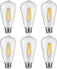VEVOR 6 Pack Edison Bulbs LED, ST19 Vintage Edison Light Bulbs, 7W Dimmable 800 Lumens, 2700K Warm White, E26 Base LED Filament Bulb, Antique Glass Style for Home, Bedroom, Office, Farmhouse