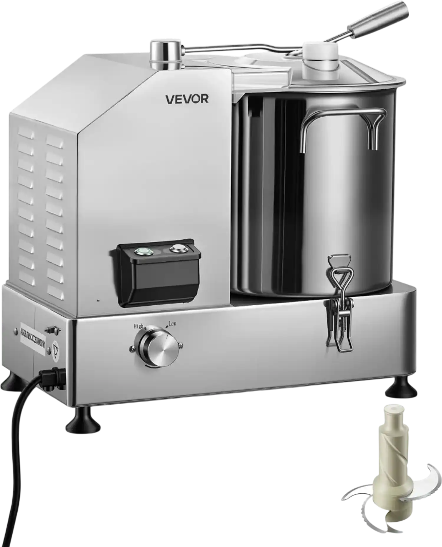 Vevor Food Processor Commercial Electric Vegetable Chopper 12.7 qt 12 L 2000W Stainless Steel Bowl 110V New