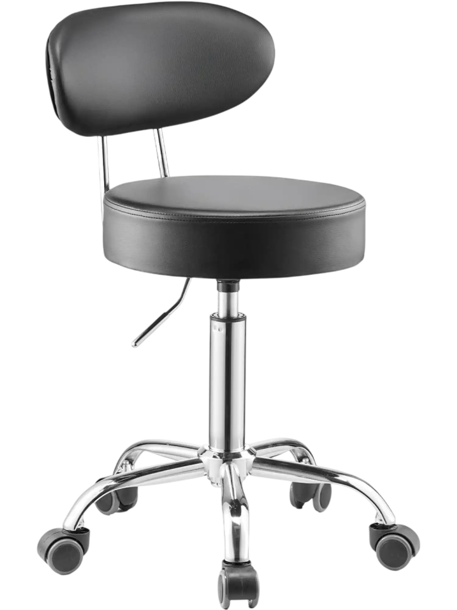 Vevor Shop Stool Adjustable Garage Seat with Backrest & Wheels 300 lbs New