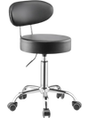 VEVOR Shop Stool with Backrest, Pneumatic Garage Seat/Work Stool with Wheels, 300 lbs Load, Adjustable Roller Creeper Seat, 360° Swivel Padded Workshop Stool, for Garage, Shop & Auto Repair, Black