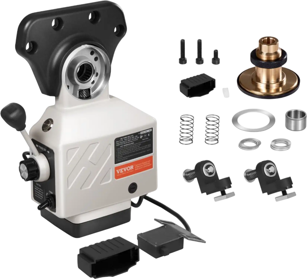 VEVOR X-Axis Power Feed for Milling Machine, 450 in-lb Torque, 0-200RPM Adjustable Rotate Speed 120V Power Table Feed Mill Feeder, for Bridgeport Some Knee Type Mills with a 5/8" End Shaft Diameter