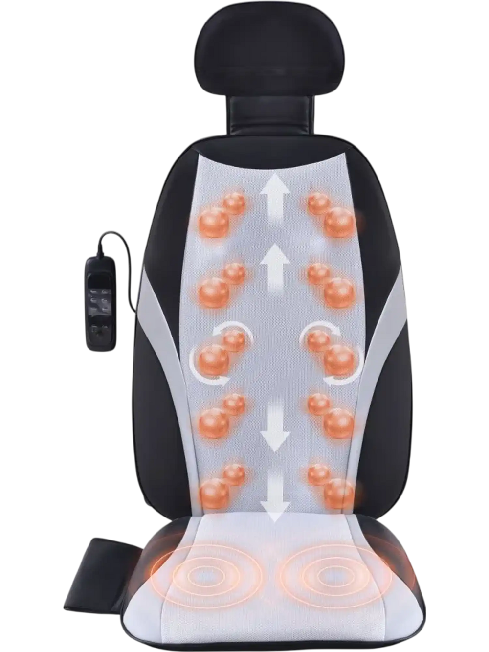 VEVOR Shiatsu Back Massager with Heat, Massage Seat Cushion with 2-Group Back Shiatsu Rollers and 2 Seat Vibration Motors, Fatigue Relief Seat Massage Chair Pad with 5 Vibration Modes for Home Office