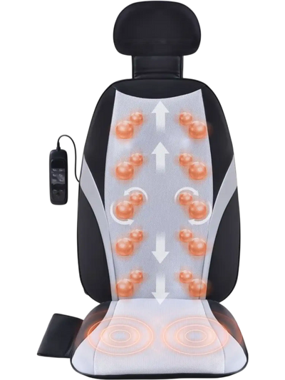 VEVOR Shiatsu Back Massager with Heat, Massage Seat Cushion with 2-Group Back Shiatsu Rollers and 2 Seat Vibration Motors, Fatigue Relief Seat Massage Chair Pad with 5 Vibration Modes for Home Office