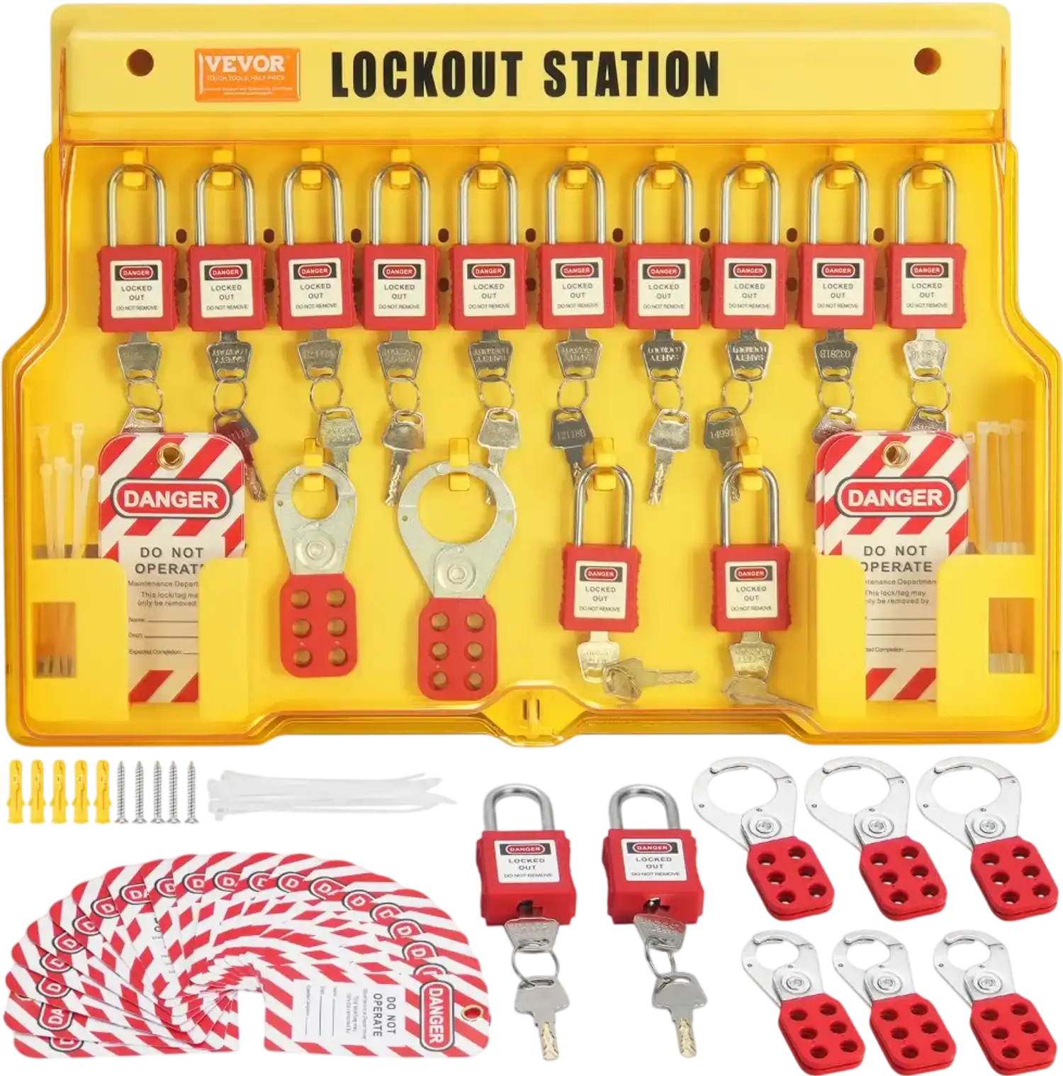 Vevor Electrical Lockout Tagout Kit 60-Piece Safety Lockout Station New