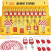VEVOR Electrical Lockout Tagout Kit, 60 PCS Safety Lockout Tagout Station Includes Padlocks, Hasps, Tags, Nylon Ties, Expansion Kit, and Lockout Station Board, for Industrial, Electric Power