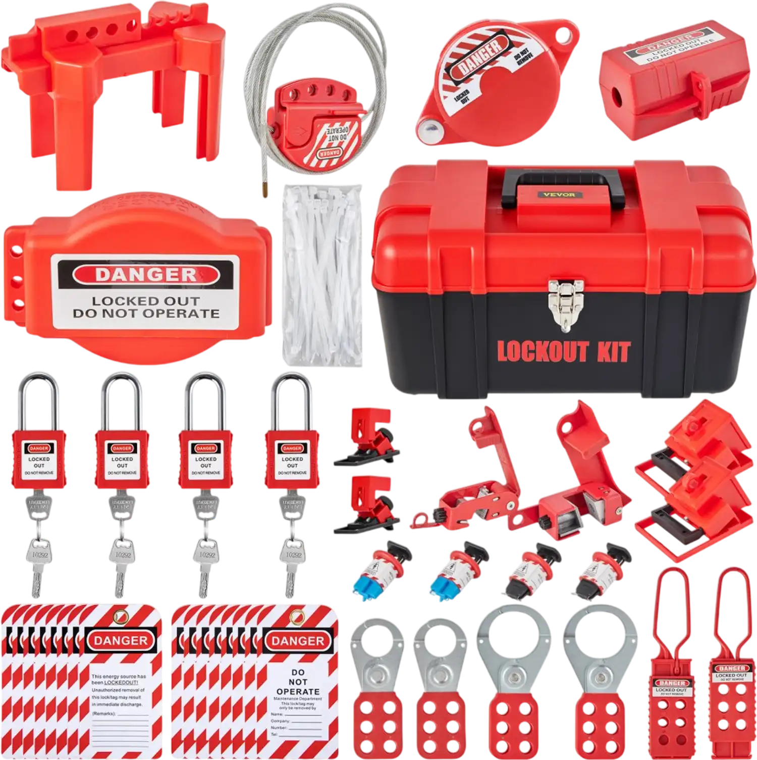 Vevor Lockout Tagout Kit 42-Piece Electrical Safety Loto Kit New