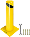 VEVOR Safety Bollard 24"x4.5" Safety Barrier Bollard 4-1/2" OD 24" Height Yellow Powder Coat Pipe Steel Safety Barrier with 4 Free Anchor Bolts for Traffic-Sensitive Area