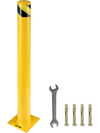 VEVOR Safety Bollard 48"x4.5" Safety Barrier Bollard 4-1/2" OD 48" Height Yellow Powder Coat Pipe Steel Safety Barrier with 4 Free Anchor Bolts for Traffic-Sensitive Area