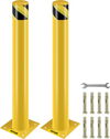 VEVOR Safety Bollard, 36 Inch Height Bollard Post, 4.5 Inch Diameter Steel Pipe Safety Bollard Post, Yellow Steel Bollard, Steel Safety Bollard with 8 Anchor Bolts, Perfect for Traffic-Sensitive Area