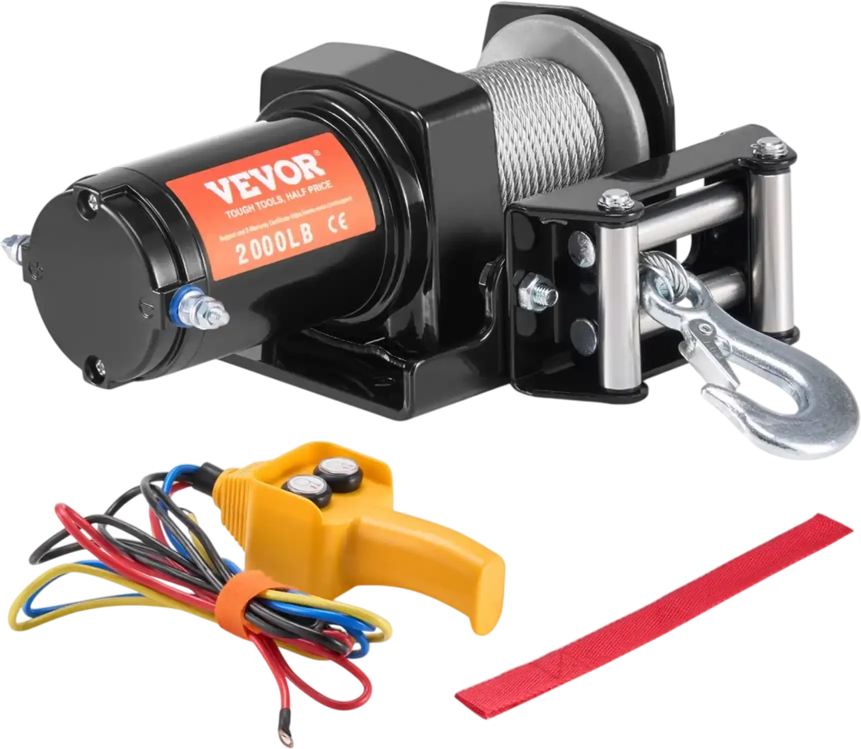 Vevor Electric Winch 2000 lb 12V ATV UTV Steel Cable Wired Remote New