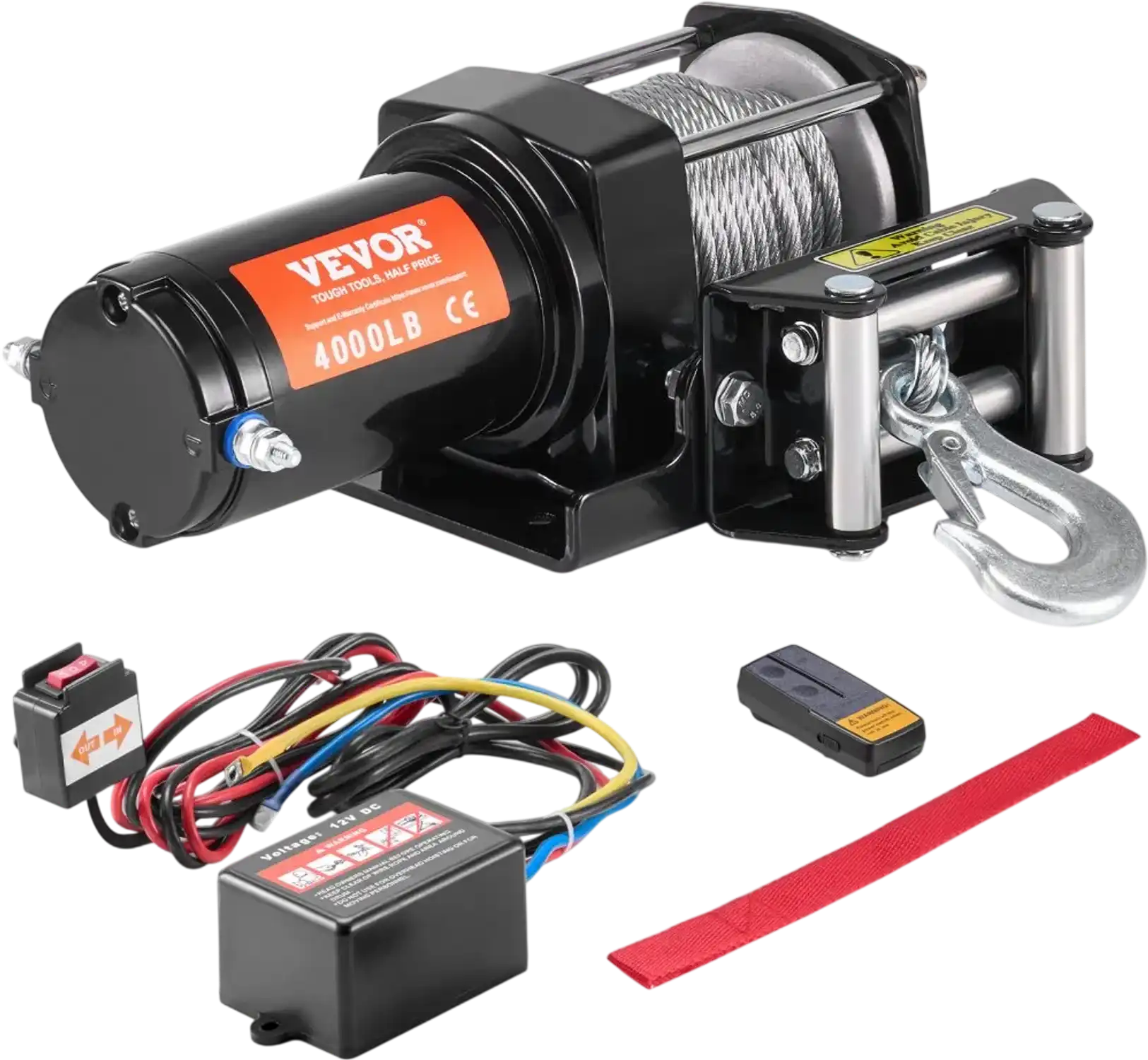 Vevor Electric Winch 4000 lbs ATV UTV Steel Cable Wireless & Wired Remote IP55 Waterproof New