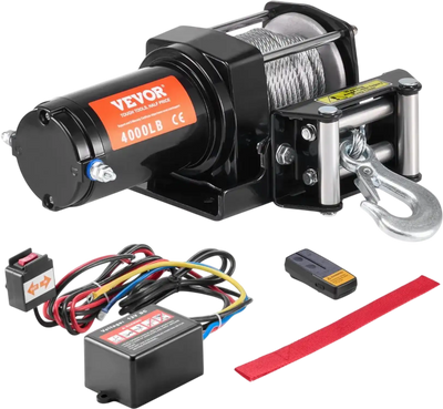 Vevor Electric Winch 4000 lbs ATV UTV Steel Cable Wireless & Wired Remote IP55 Waterproof New