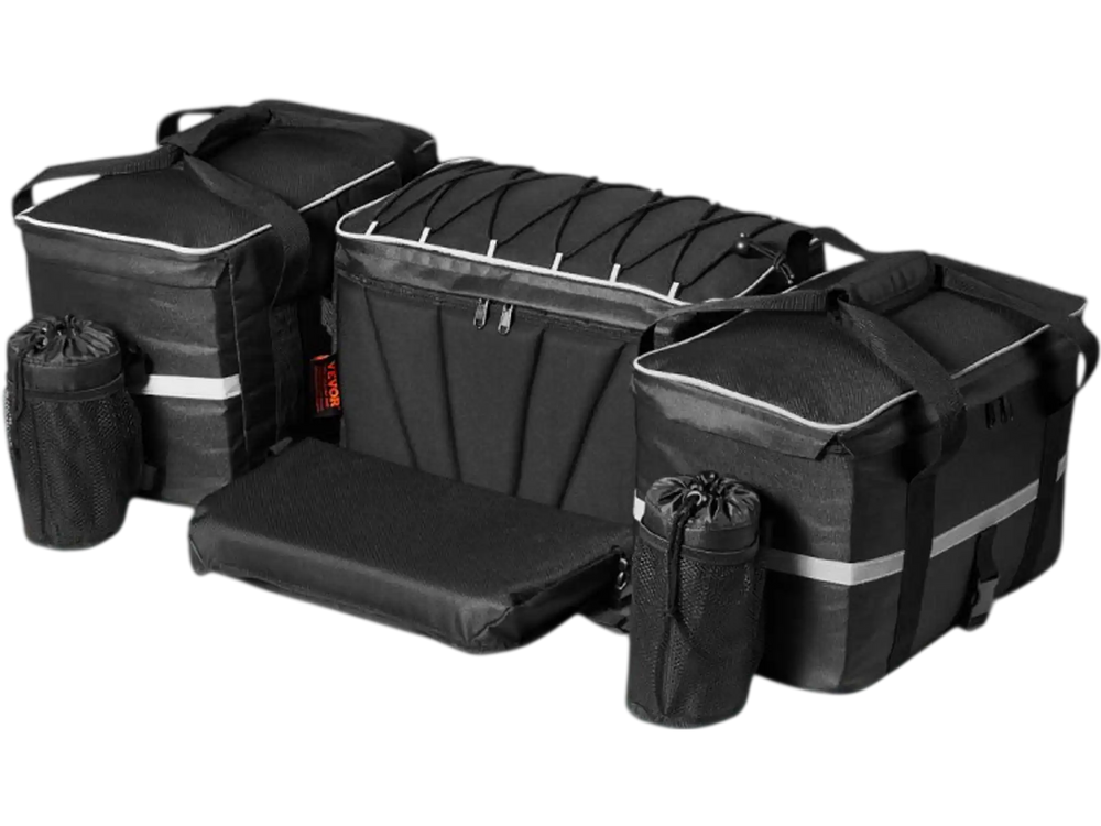 VEVOR ATV Rear Storage Bag, 54L ATV Rear Cargo Bag with 16L Cooler Insulated Bag, 600D Oxford Cloth Storage Rear Rack Seat Bag Fit Most ATVs with Rear Rack, Compatible with ATV, UTV, Can-Am Vehicles