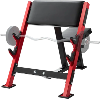 VEVOR Preacher Curl Bench, Strength Training Benches, Max load 660 LBS Home Gym Fitness Equipment, Seated Arm Isolated Barbell Dumbbell Bicep Station, Adjustable Weight Bench with Bar Holders