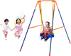 VEVOR Swing Sets for Backyard, 3-in-1 Toddler Swing Set with 4 Sandbags, Foldable Metal Stand, Easy to Assemble, Swingset Indoor/Outdoor for Kids 3-6 Years, Youth 6-10 Years and Teenagers 10+