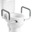 VEVOR Raised Toilet Seat with Arms, 300 lbs Load Capacity, 3.5-Inch Lift Height, Widened Commode Elevated Toilet Seat Riser with Padded Handles for Seniors, Elderly, Handicap, Disabled, and Adults
