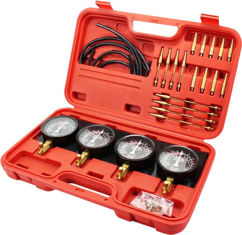 Bestauto Fuel Vacuum Carburetor Synchronize Tool Kit Fuel Vacuum Carburetor Synchronizer carb sync Gauge Set with Rubber Hose