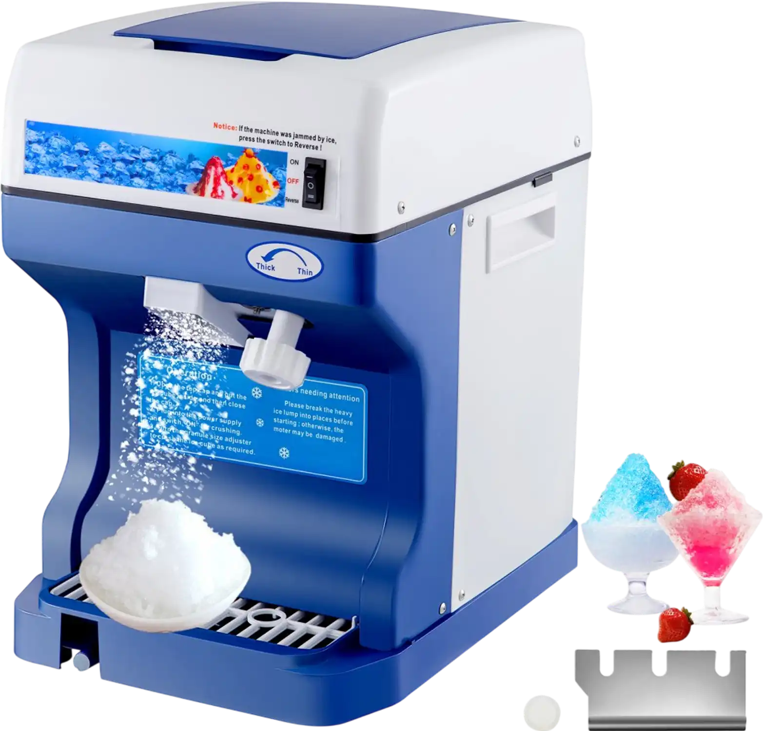 Vevor Ice Shaver Commercial Snow Cone Machine 110V 250W 265 lbs/hr New