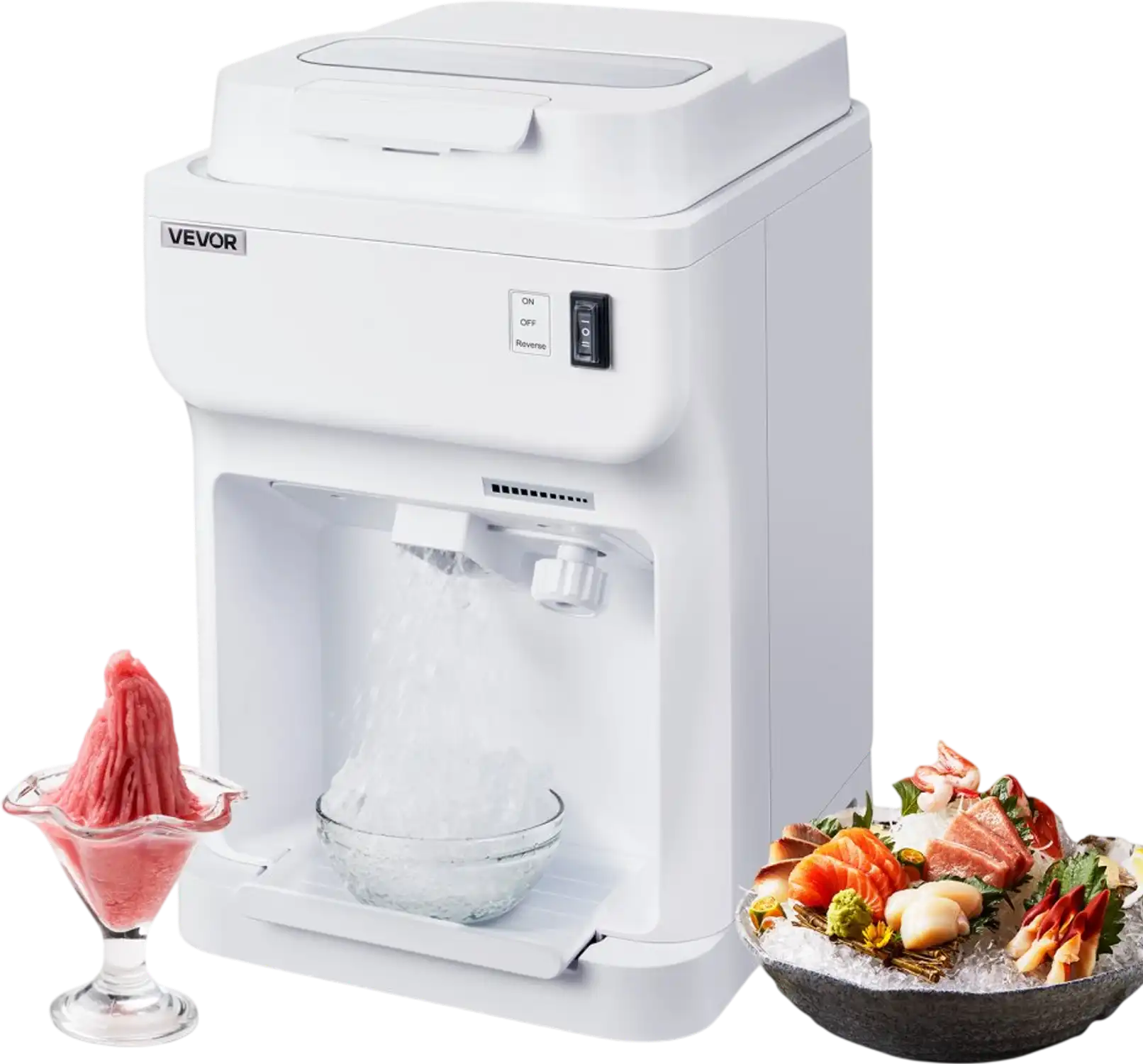 Vevor Ice Shaver Commercial 220 lbs/h Electric Snow Cone Maker White New
