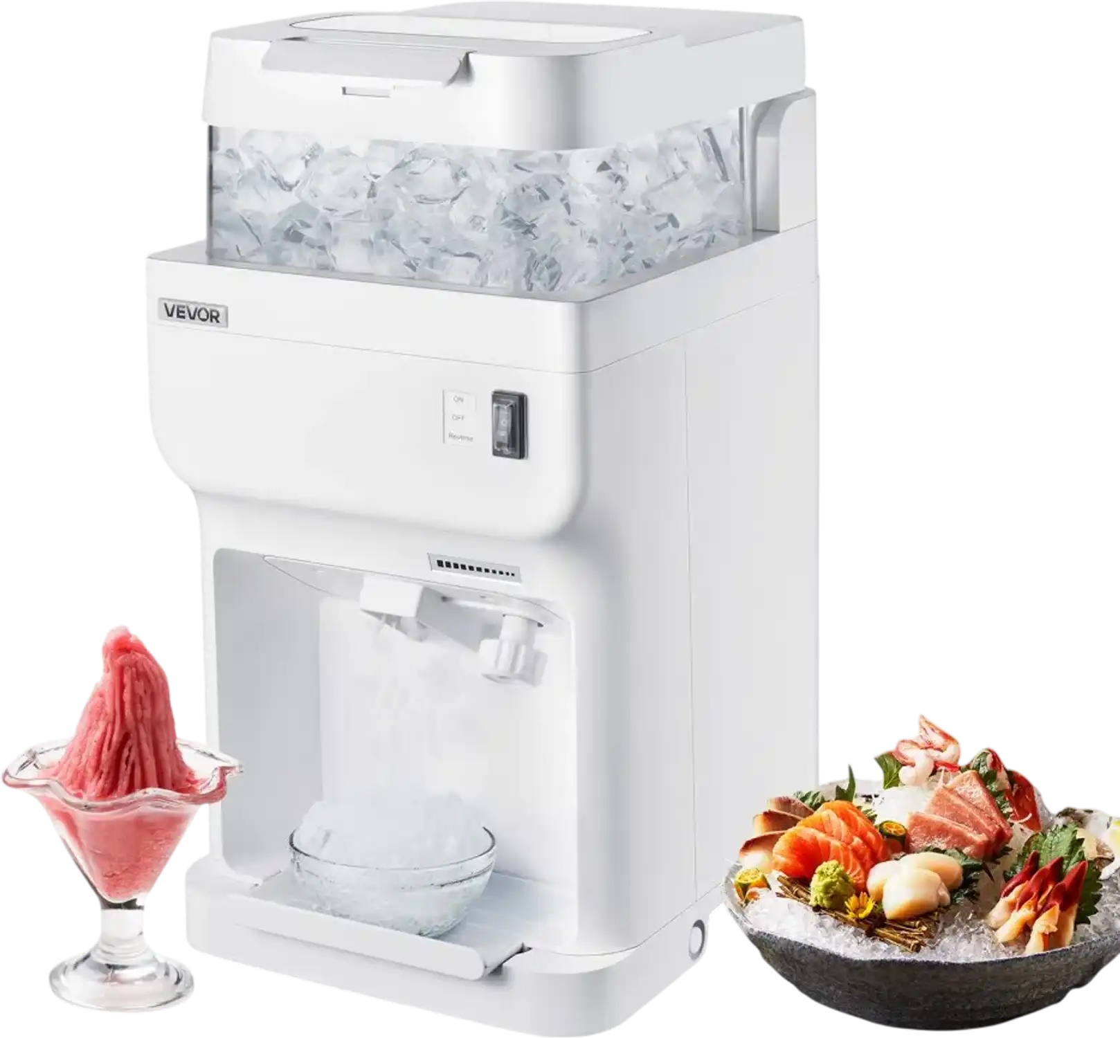 Vevor Ice Shaver Commercial 220 lbs/h Electric Snow Cone Maker White New