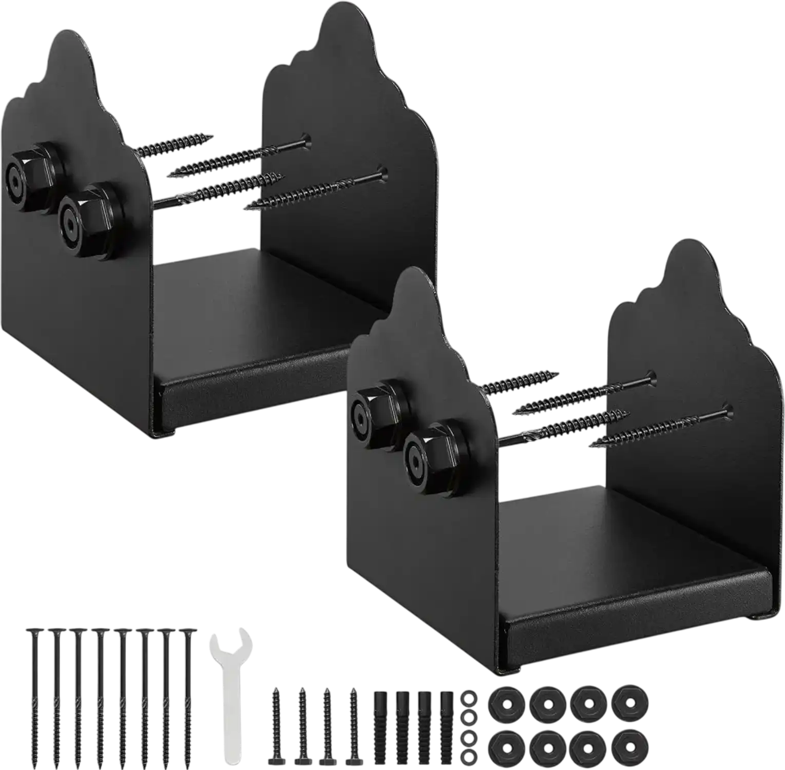 Vevor Post Base Brackets 6x6 Black 2-Pk Heavy Duty Carbon Steel New