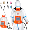 VEVOR Battery Powered Backpack Sprayer, 4 Gallons Electric Lawn Sprayer with 8 Nozzles & 2 Telescopic Wands, 90PSI Adjustable Pressure, 4-6 Hour Runtime, Yard Sprayers for Lawn and Garden