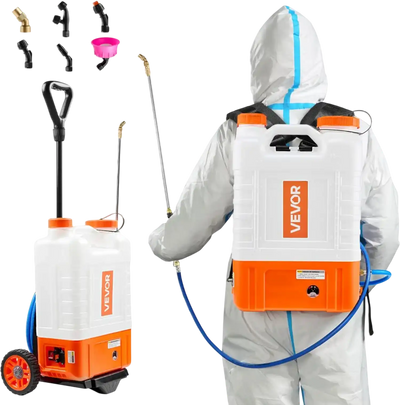 Vevor Backpack Sprayer 4 Gallon Battery Powered with Cart New