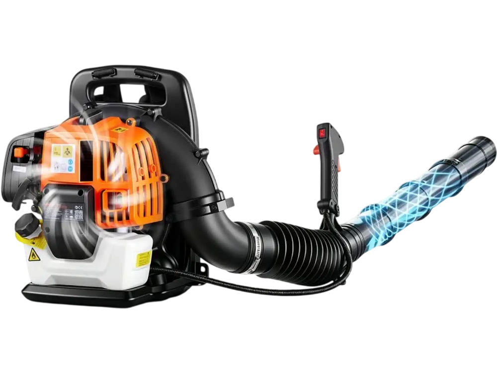 VEVOR Backpack Leaf Blower, 43CC 2-Stroke Engine Gas Powered Leaf Blower with 1.38L Fuel Tank, 447 CFM Air Volume, 150 MPH Air Speed, Ideal for Lawn Care, Leaves Cleaning, Yard Debris & Snow Removal