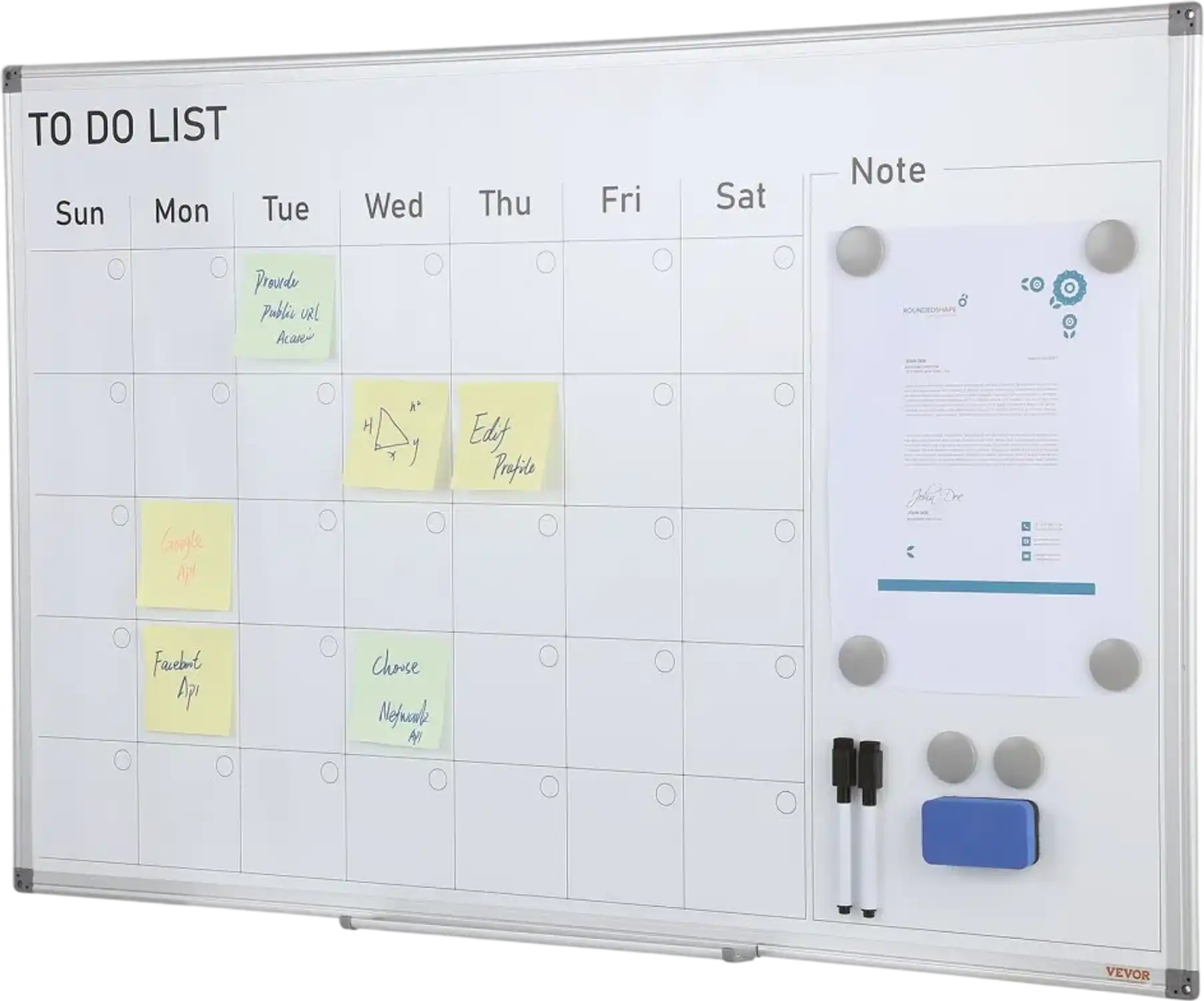 Vevor Calendar Whiteboard Monthly Planner Magnetic Dry Erase Board 36