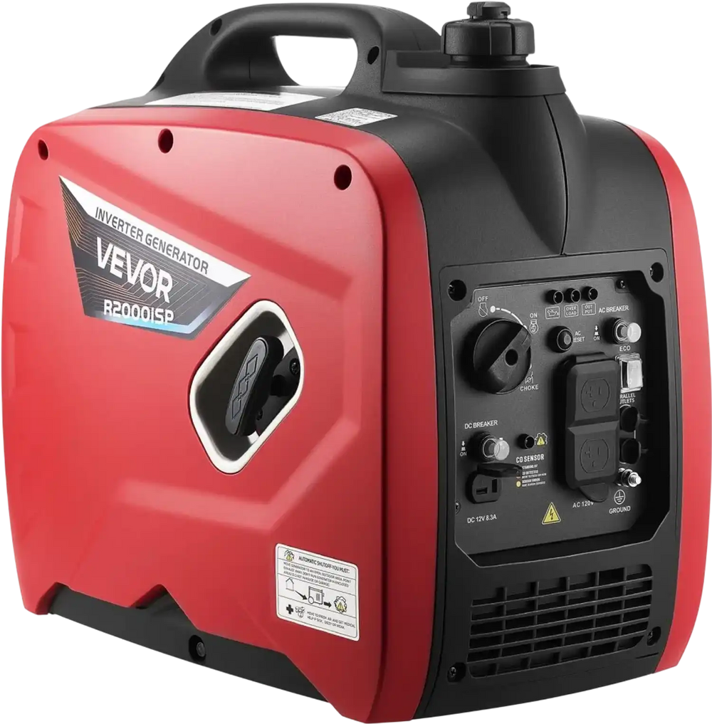 VEVOR Inverter Generator, 2900W Peak Watt Quiet Inverter Generator, Portable Inverters Generators for Home Use, Gas Powered, Compact and Lightweight Design - Stable Power, CO Sensor, Long Run Time